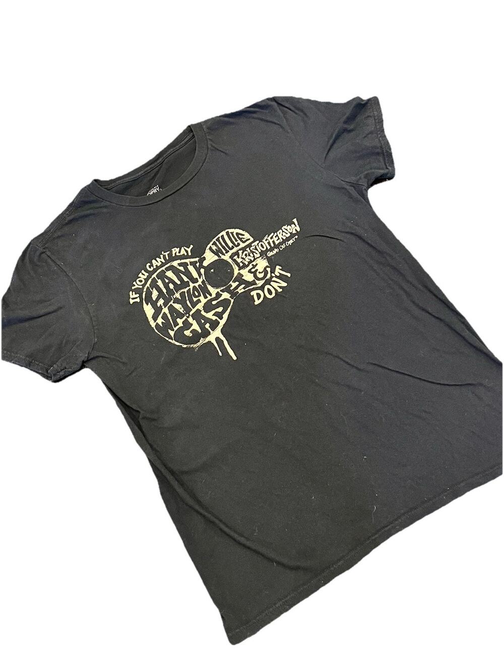 Grand Ole Opry Nashville T-Shirt Black Guitar Graphic Size M Willie Waylon Hank